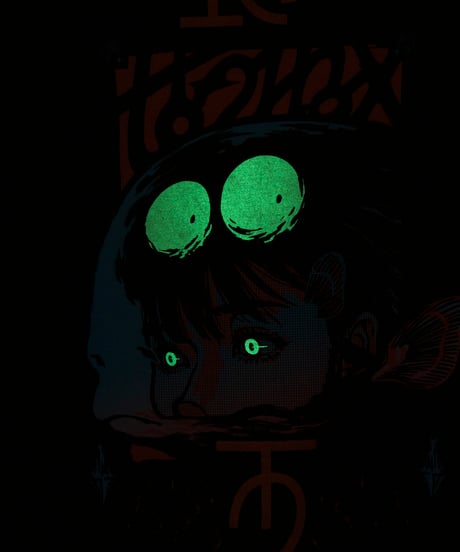Hatsunex ABYSSAL ワイドシルエットTシャツ（オールドブラック）