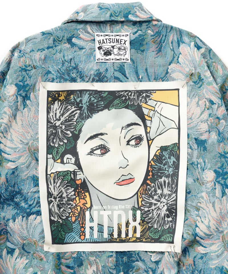 ヴィンテージ風ゴブラン織りビッグシルエットブルゾン（BLUE