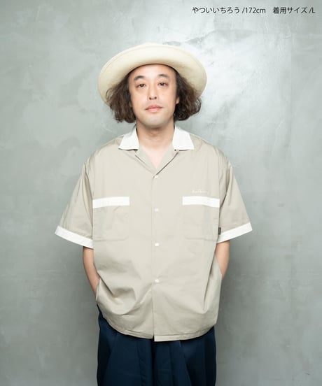 Hatsunex meets Isamu Gakiya オールディーズボウリングシャツ（フォーン）