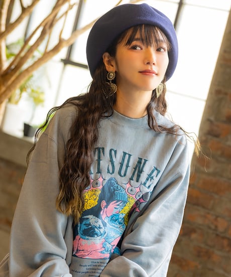"LOVERS” ヴィンテージサイドリブスウェット（アシッドブルー）