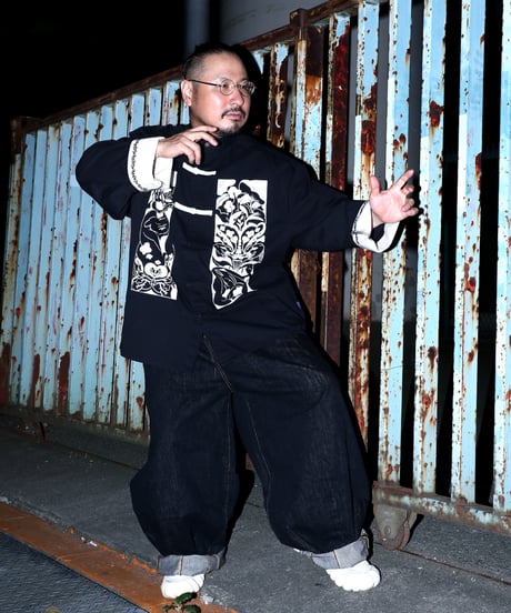 Hatsunex meets Meri Maeno "Greatful Flowers" China Shirts（Black）