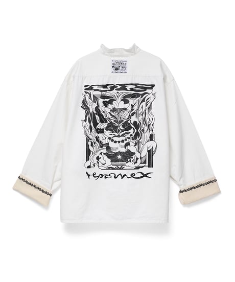 Hatsunex meets Meri Maeno "Greatful Flowers" China Shirts（White）