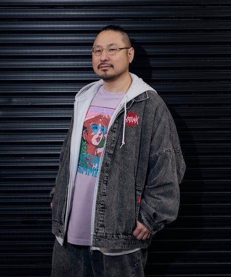 Hatsunex ビッグシルエットデニムジャケット（ケミカルブラック）