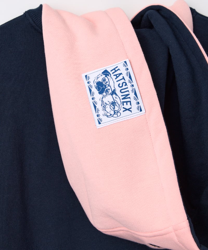 Hatsunex meets ISAMU GAKIYA フェイクレイヤードフーディー（ネイビー