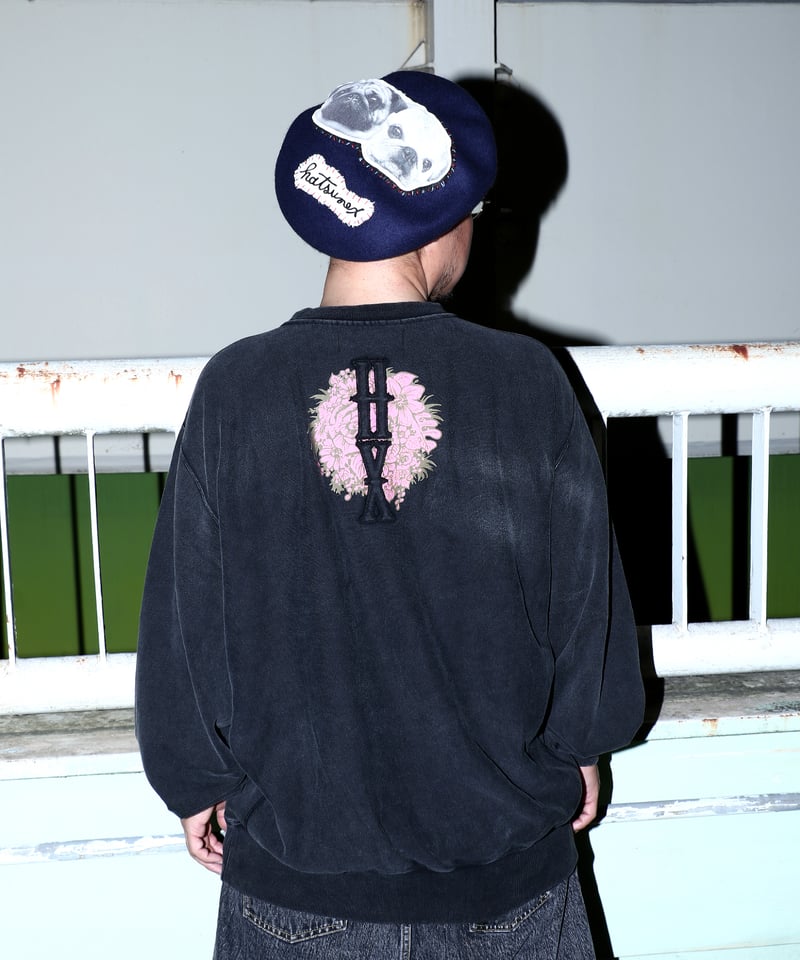 LOVERS” ヴィンテージサイドリブスウェット（サンドブラック