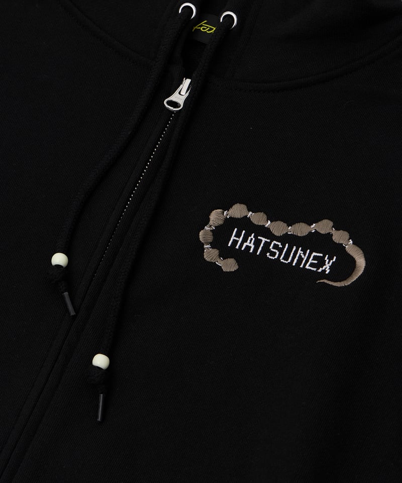 Hatsunex “MITERU” Zip upパーカー(モノクロブラック) | HATSUN Hatsunex “MITERU” Zip upパーカー(モノクロブラック) | HATSUN