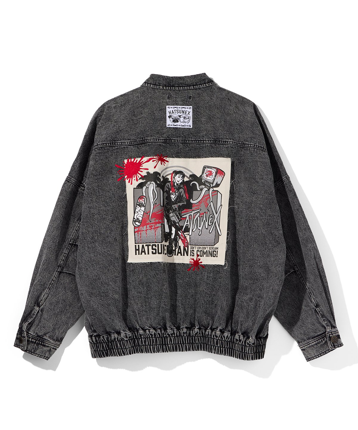 Hatsunex ビッグシルエットデニムジャケット(ケミカルブラック Hatsunex ビッグシルエットデニムジャケット(ケミカルブラック