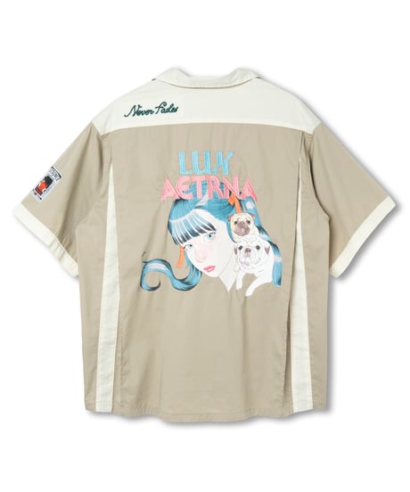 Hatsunex meets Isamu Gakiya オールディーズボウリングシャツ（フォーン）