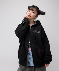 Hatsunex “MITERU” Zip upパーカー（モノクロブラック）