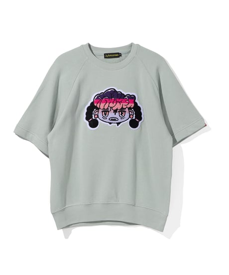 Hatsunex サガラ刺繍ライトオンススウェットTシャツ（スモーキーグリーン）