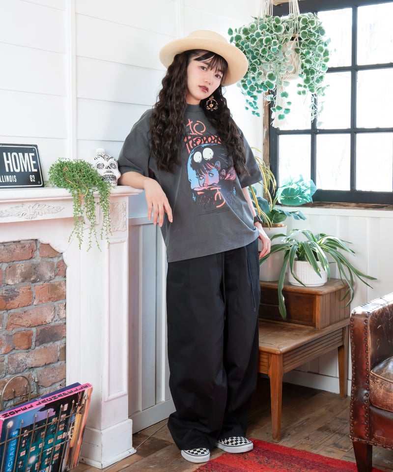 Hatsunex ABYSSAL ワイドシルエットTシャツ（オールドブラック