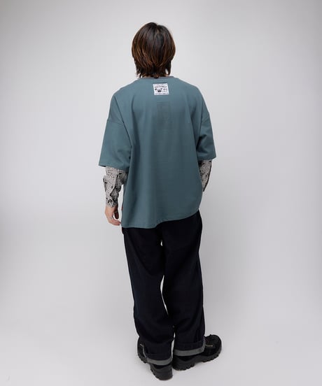 Hatsunex meets Apsu Shusei “Hatsune” フェイクレイヤードTシャツ（翠緑）