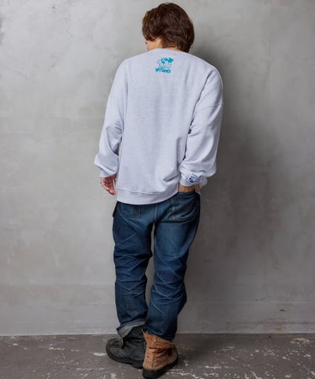 “モールス”ビッグシルエット刺繍スウェット（グレイ）