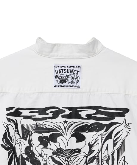 Hatsunex meets Meri Maeno "Greatful Flowers" China Shirts（White）