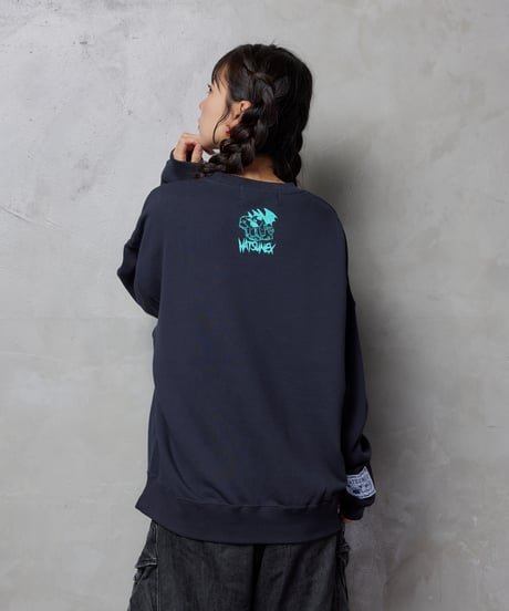 “モールス”ビッグシルエット刺繍スウェット（ネイビー）