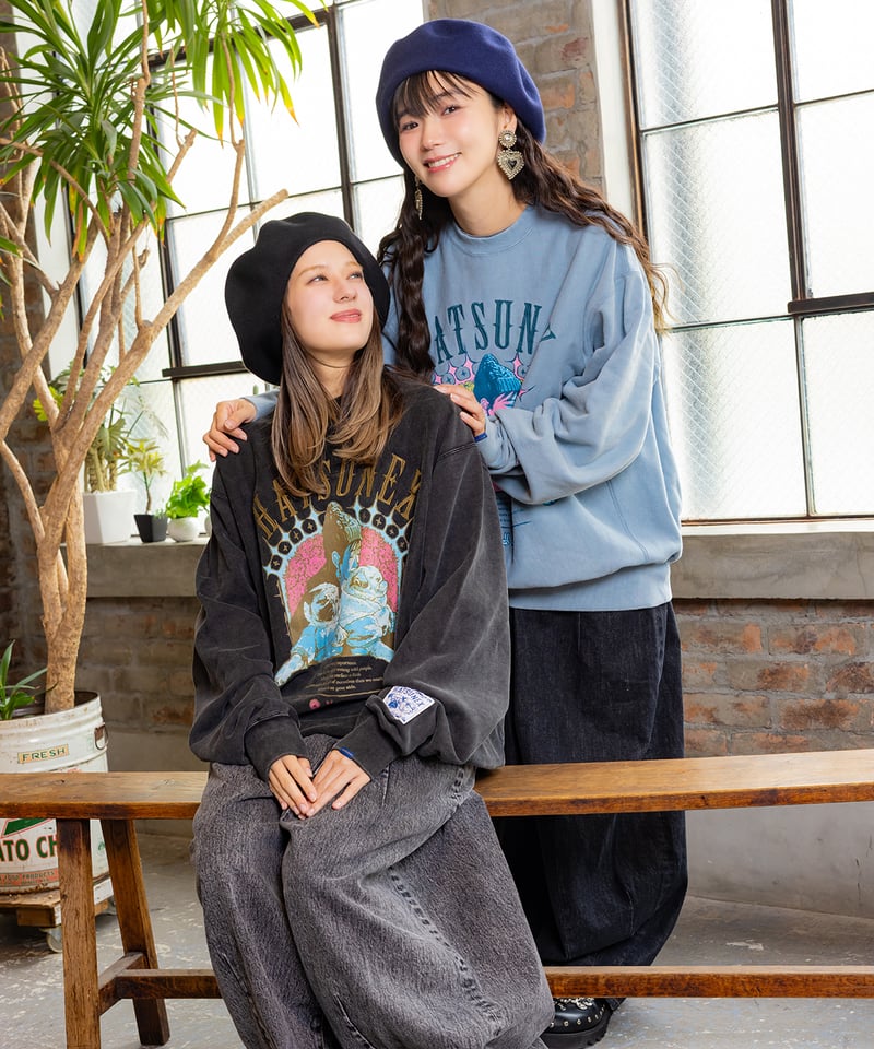 LOVERS” ヴィンテージサイドリブスウェット（オールドパープル