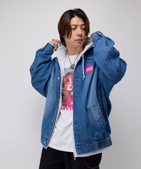 Hatsunex ビッグシルエットデニムジャケット（ウォッシュブルー）