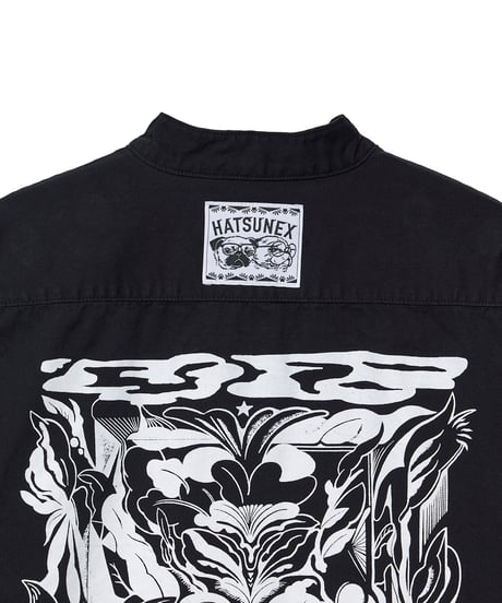 Hatsunex meets Meri Maeno "Greatful Flowers" China Shirts（Black）