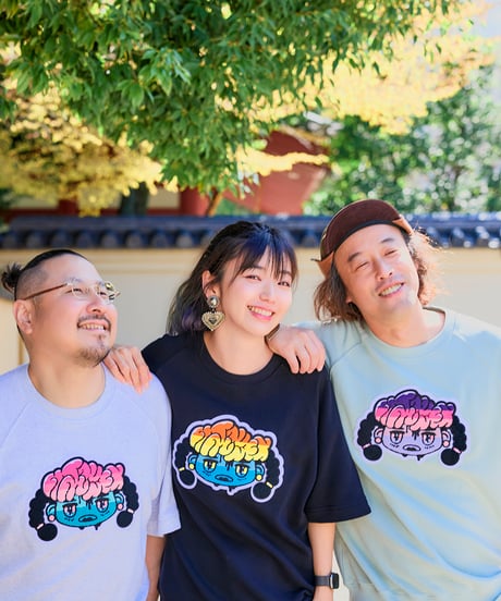 Hatsunex サガラ刺繍ライトオンススウェットTシャツ（ブラック）