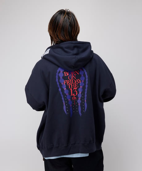 Hatsunex “MITERU” Zip upパーカー（ワインネイビー）