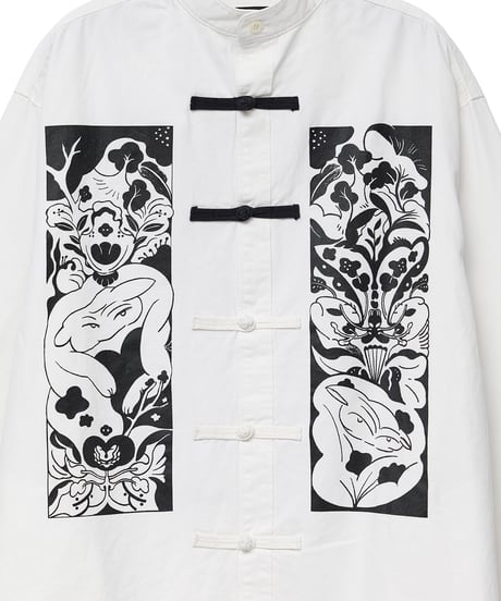 Hatsunex meets Meri Maeno "Greatful Flowers" China Shirts（White）