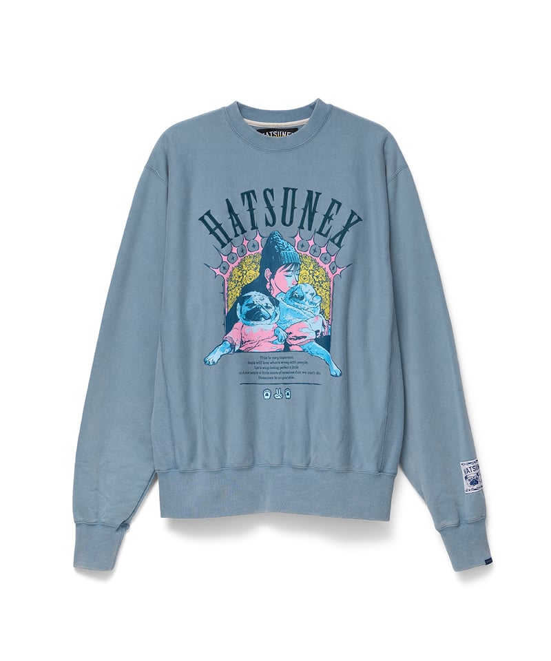 希少✨ヴィンテージ ビューティービースト スウェット LOVERS” ヴィンテージサイドリブスウェット（アシッドブルー