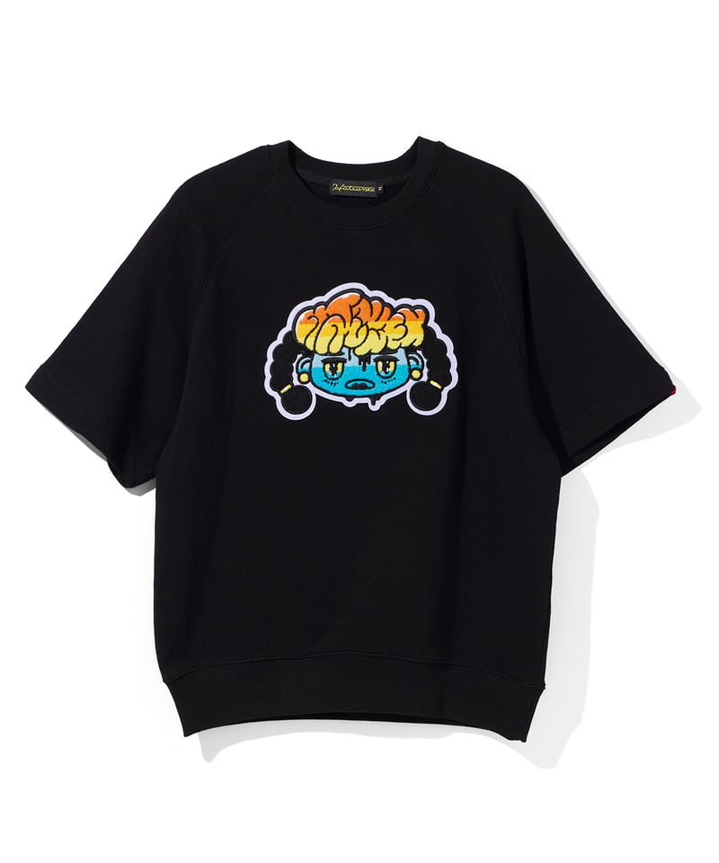 Hatsunex サガラ刺繍ライトオンススウェットTシャツ(ブラック Hatsunex サガラ刺繍ライトオンススウェットTシャツ(ブラック