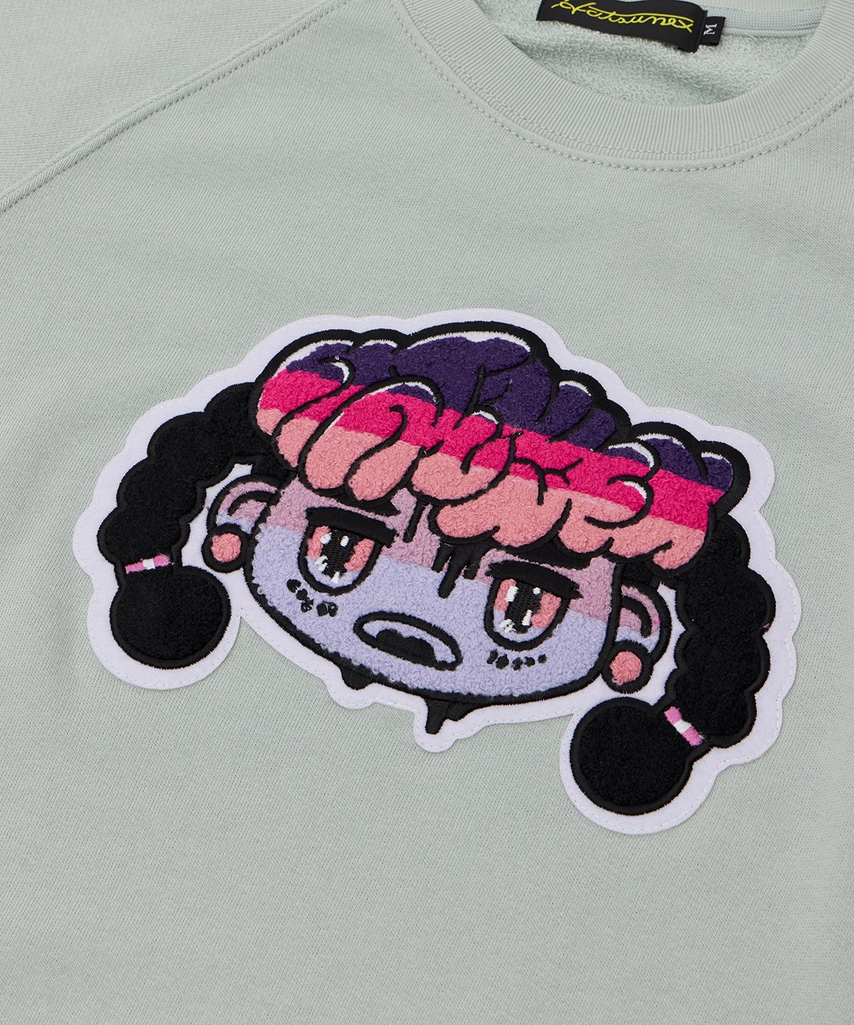 Hatsunex サガラ刺繍ライトオンススウェットTシャツ（スモーキー