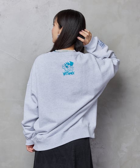 “モールス”ビッグシルエット刺繍スウェット（グレイ）