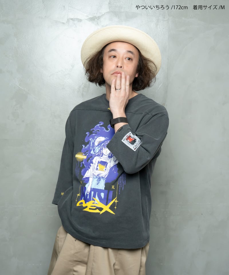 BROOKLYN HEADHUNTERS 長袖 ピステ フットボール BIG Hatsunex BEHIND YOU フットボールシャツ（オールドブラック） | HATSU