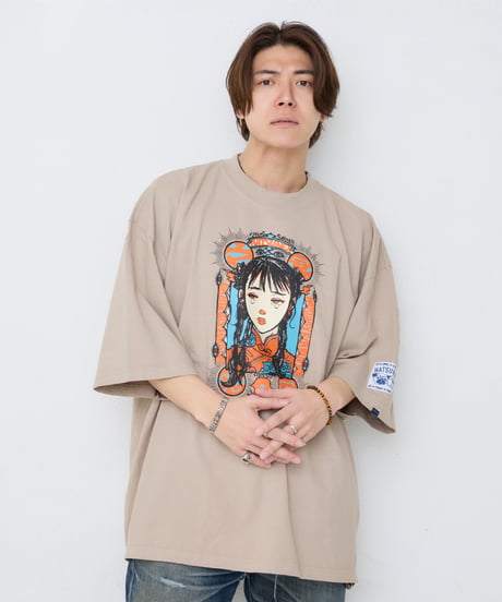 Jiangshi!? ワイドシルエットTシャツ（サンドベージュ）
