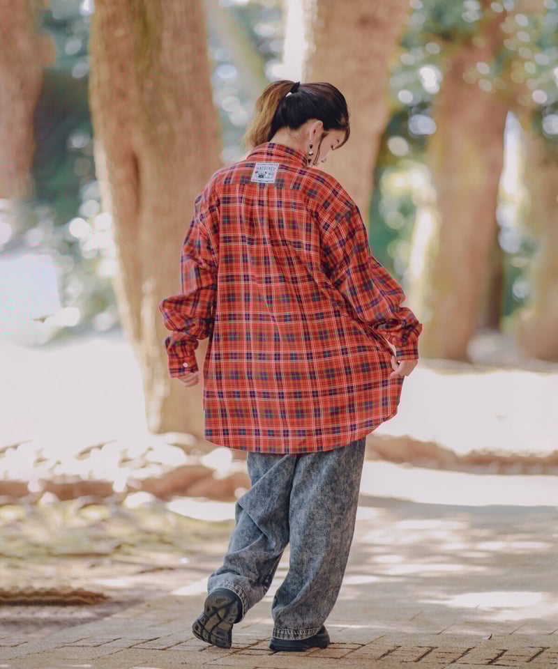 LIMITEDオーバーサイズチェックシャツ（RED×RED） | HATSUNEX  