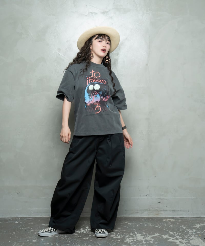 Hatsunex ABYSSAL ワイドシルエットTシャツ（オールドブラック
