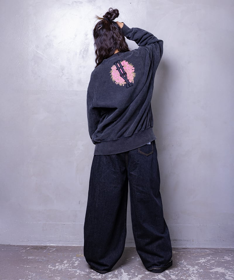 LOVERS” ヴィンテージサイドリブスウェット（サンドブラック