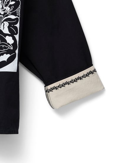Hatsunex meets Meri Maeno "Greatful Flowers" China Shirts（Black）