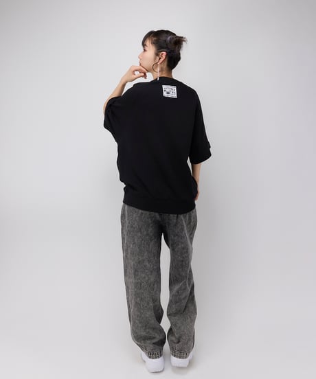 Hatsunex サガラ刺繍ライトオンススウェットTシャツ（ブラック）