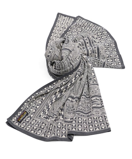 Hatsunex meets Apsu Shusei "TAIRIKUZU" MONYOU Shawl（STRAW GRAY）