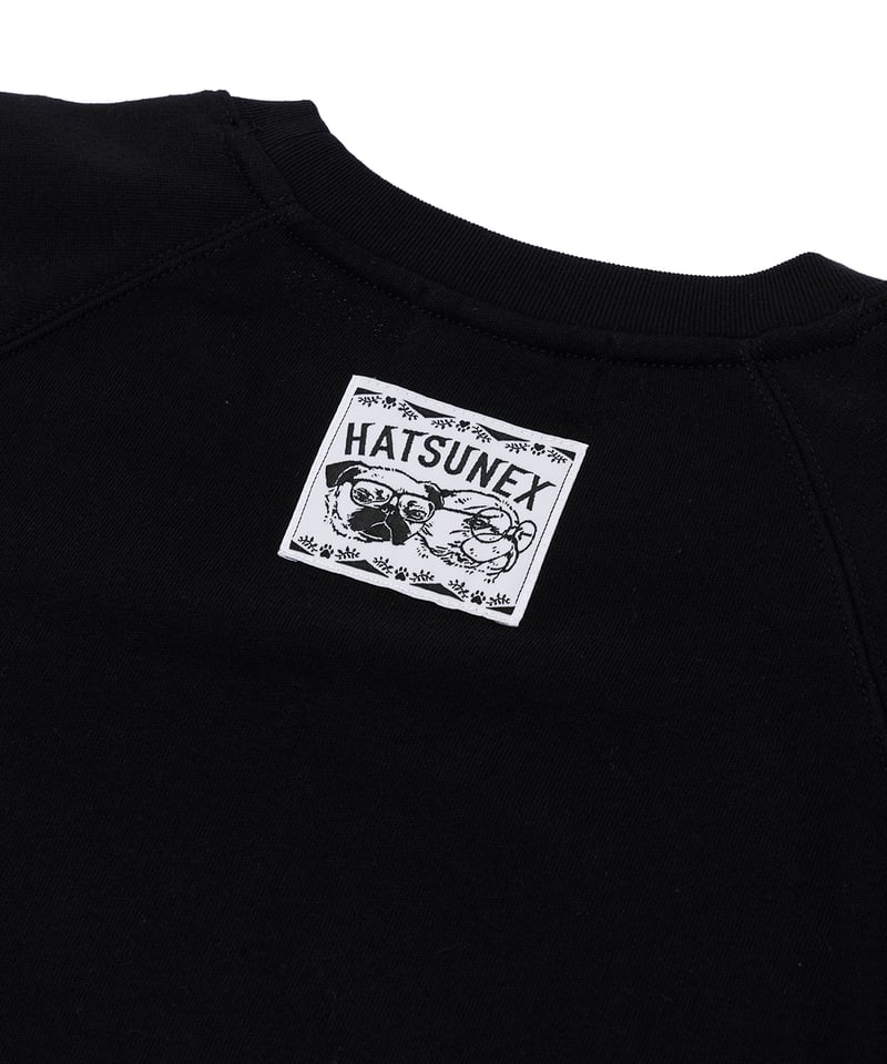 Hatsunex サガラ刺繍ライトオンススウェットTシャツ(ブラック Hatsunex サガラ刺繍ライトオンススウェットTシャツ(ブラック