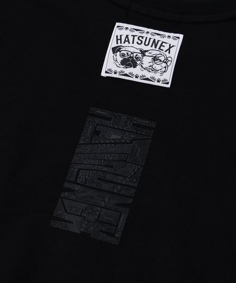 Hatsunex meets Apsu Shusei “Hatsune” フェイクレイヤードTシャツ（漆黒）