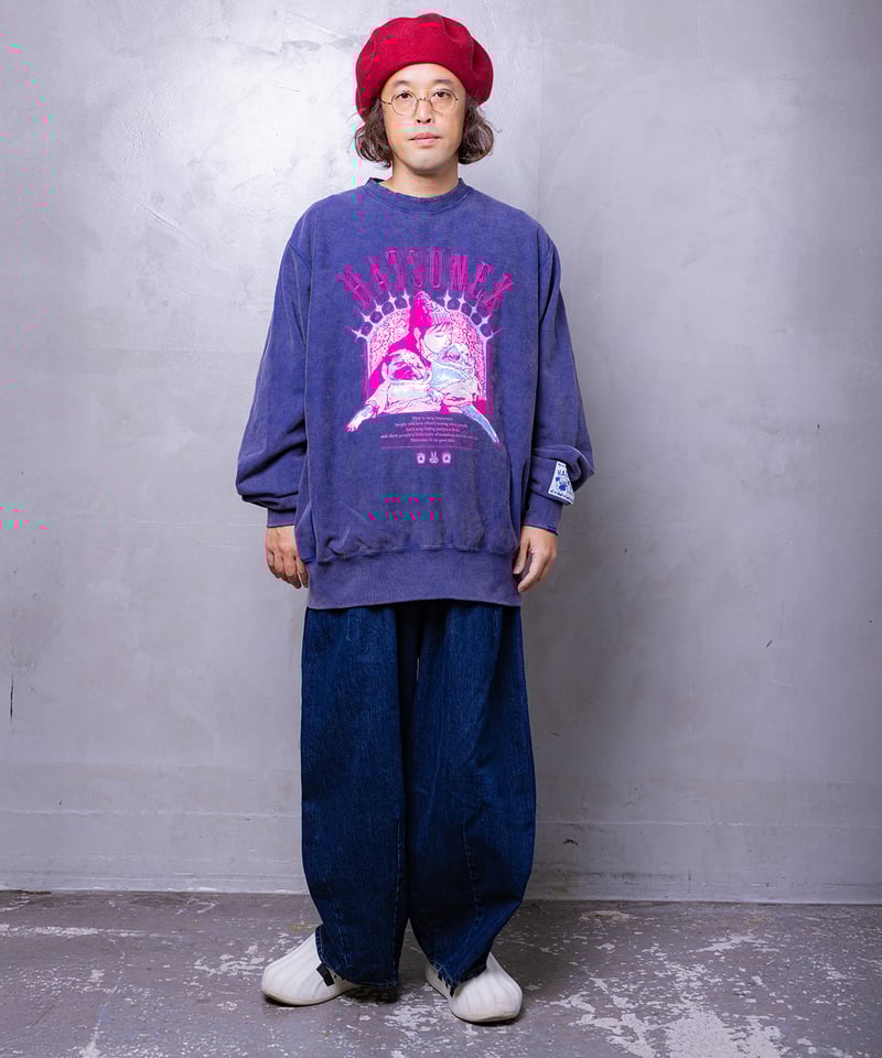 LOVERS” ヴィンテージサイドリブスウェット（オールドパープル