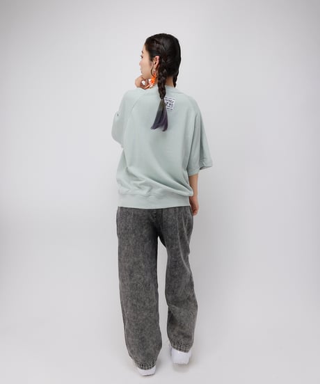 Hatsunex サガラ刺繍ライトオンススウェットTシャツ（スモーキーグリーン）