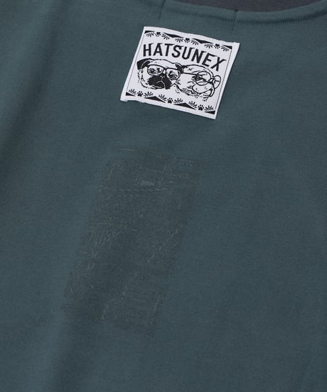 Hatsunex meets Apsu Shusei “Hatsune” フェイクレイヤードTシャツ（翠緑）
