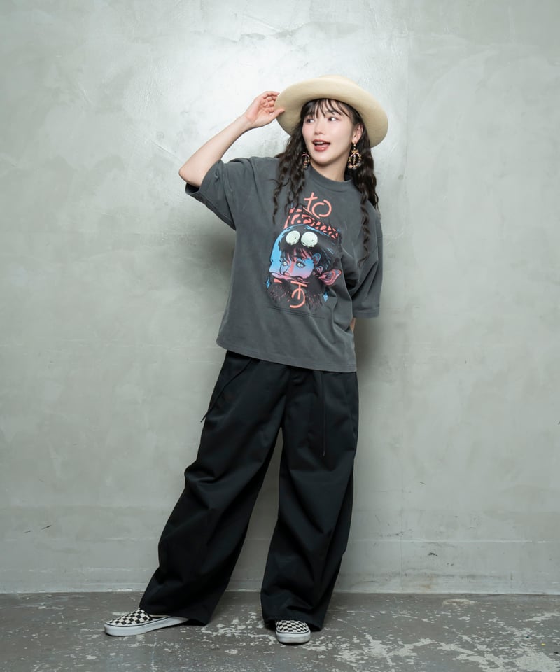 Hatsunex ABYSSAL ワイドシルエットTシャツ（オールドブラック