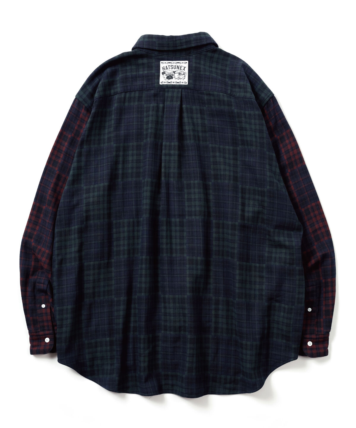 LIMITEDオーバーサイズチェックシャツ（GREEN×BURGUNDY