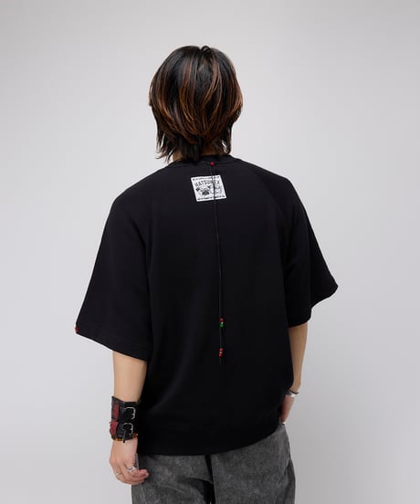 Hatsunex サガラ刺繍ライトオンススウェットTシャツ（ブラック）