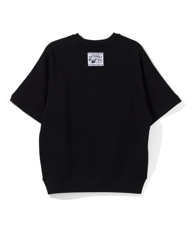 Hatsunex サガラ刺繍ライトオンススウェットTシャツ(ブラック Hatsunex サガラ刺繍ライトオンススウェットTシャツ(ブラック