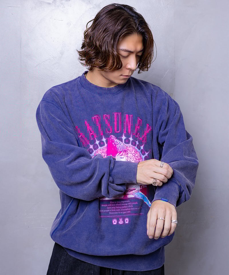 LOVERS” ヴィンテージサイドリブスウェット（オールドパープル