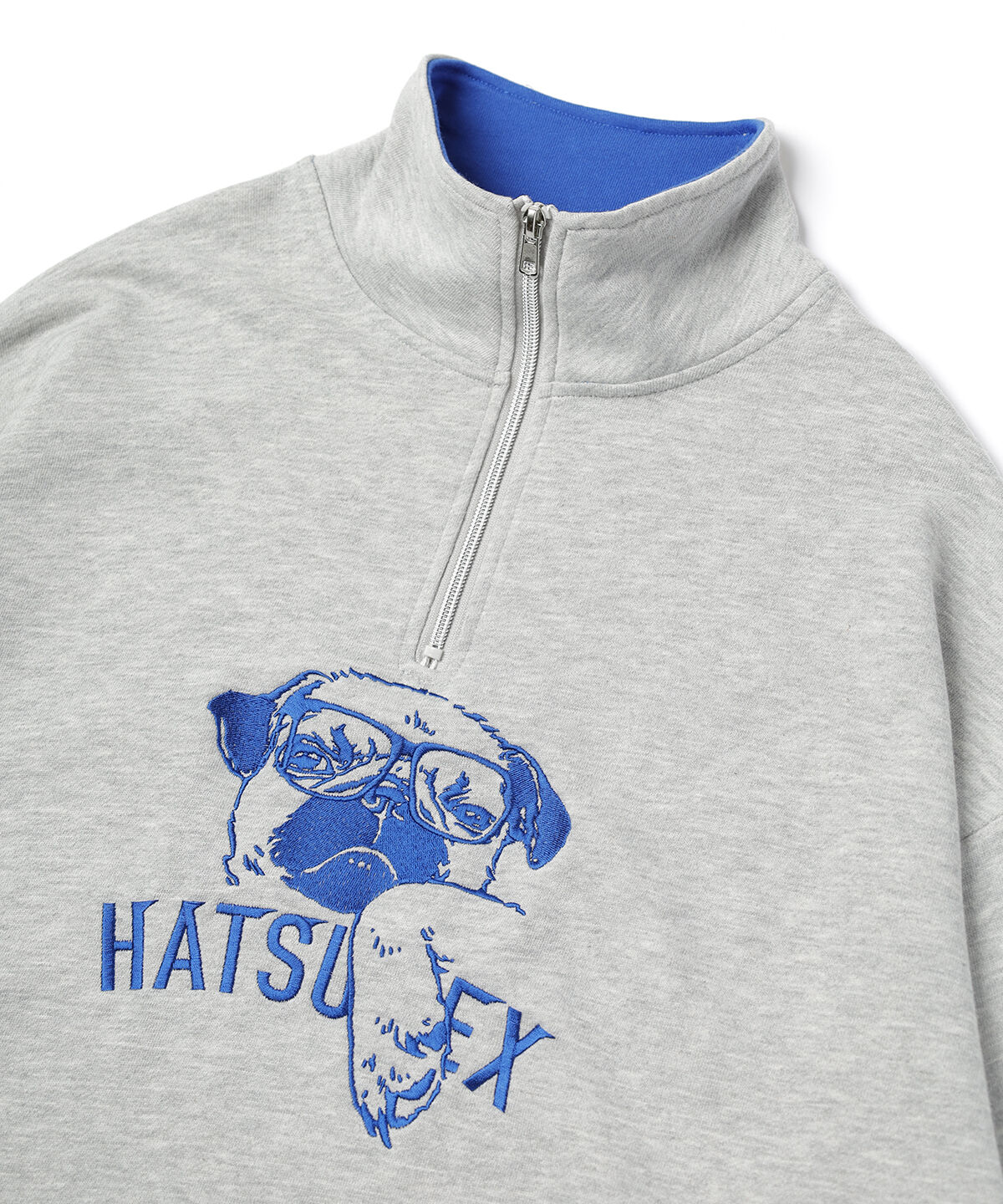 Hatsunex バイカラーKOHADA Zipプルオーバー（グレー×ブルー） | HATSU