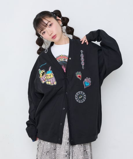 "OMAMORI" KOBUKOHA ライトカーディガン（ブラック）