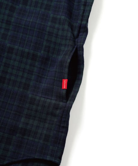 LIMITEDオーバーサイズチェックシャツ（GREEN×BURGUNDY）